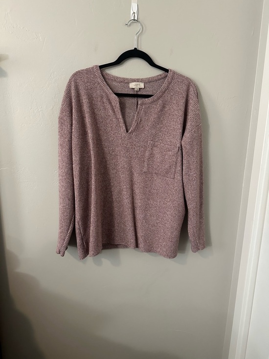 LOFT Tops - LOFT Dusty Mauve Knit Long Sleeve Tee